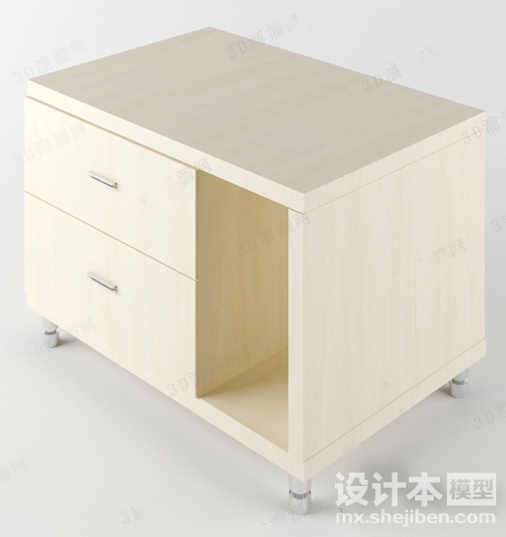 床头柜3d模型下载--设计下载网-cad素材下载-3d素材